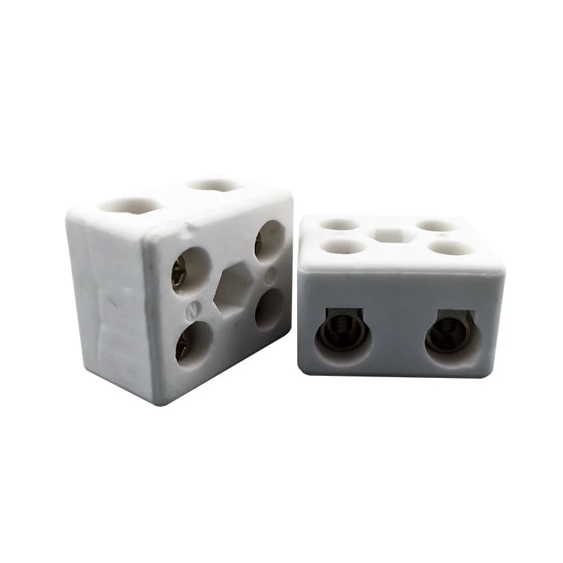 5 قطعة 2 Postion 5-Hole عالية التردد السيراميك غطاء أطراف الأسلاك النحاس المسمار موصل 25A 400 فولت كابل الطاقة المقبس