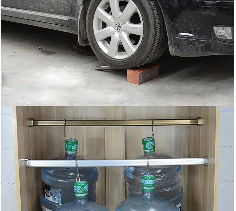 Wardrobe Custom coat hanger Clothes drying pole Flange seat Wardrobe bar Aluminium alloy Wardrobe Cabinet pole Hardware