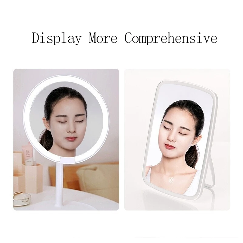 Original Youpin Led Light Mirror Jordan judy Intelligent Makeup Mirrors Portable Rechargeable Desktop Touch-Screen Mirror