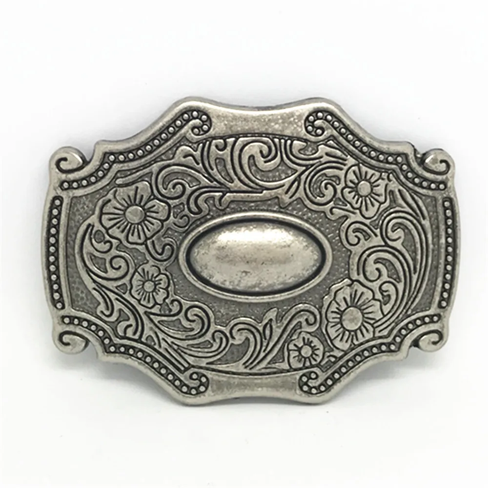 

Western cowboy belt buckle antique silver retro pattern personality men smooth buckle suitable for 4.0 belt