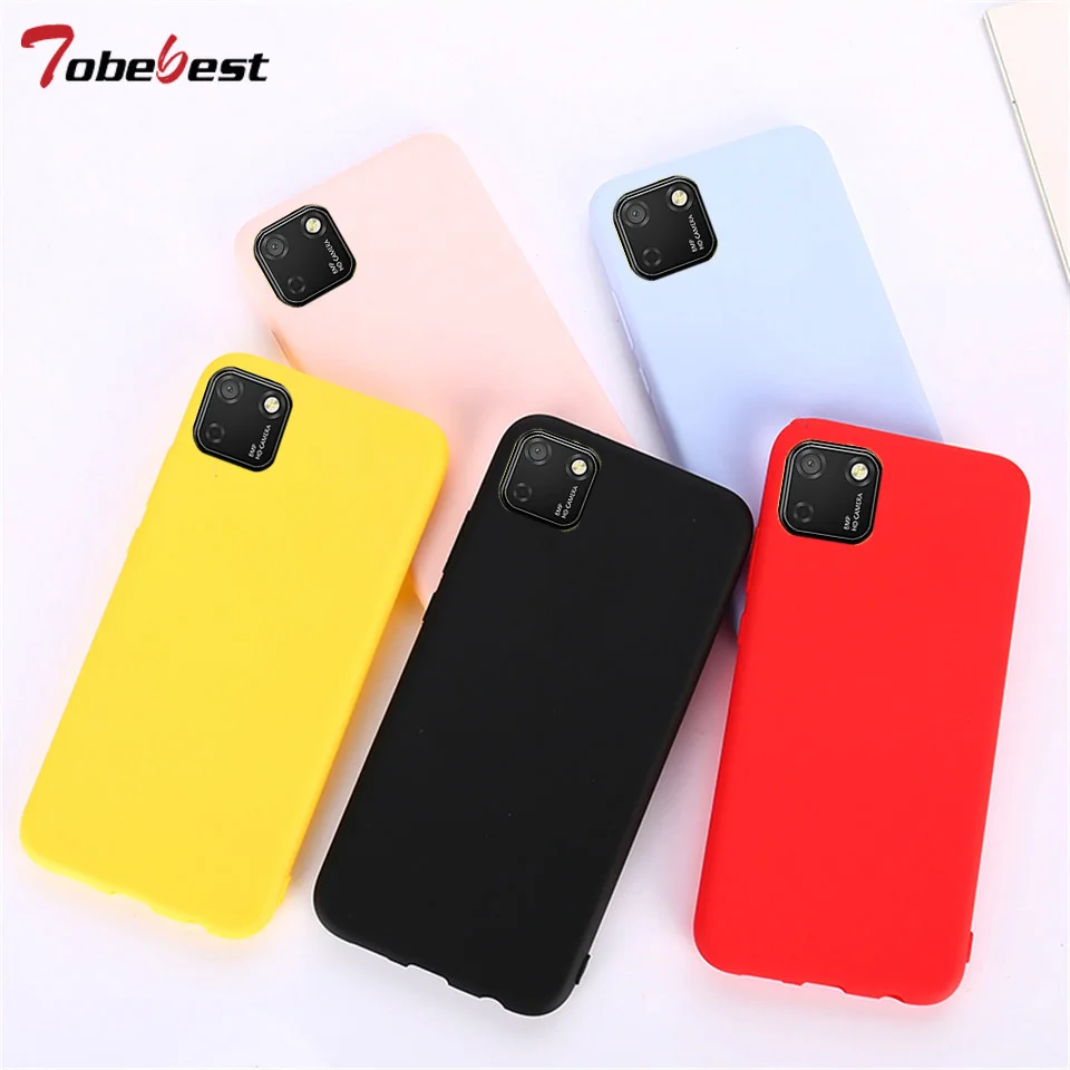 Candy Solid Color Silicone Case For Huawei Y5P Cases Ultra thin Matte Soft TPU Cover For Huawei Honor 9S