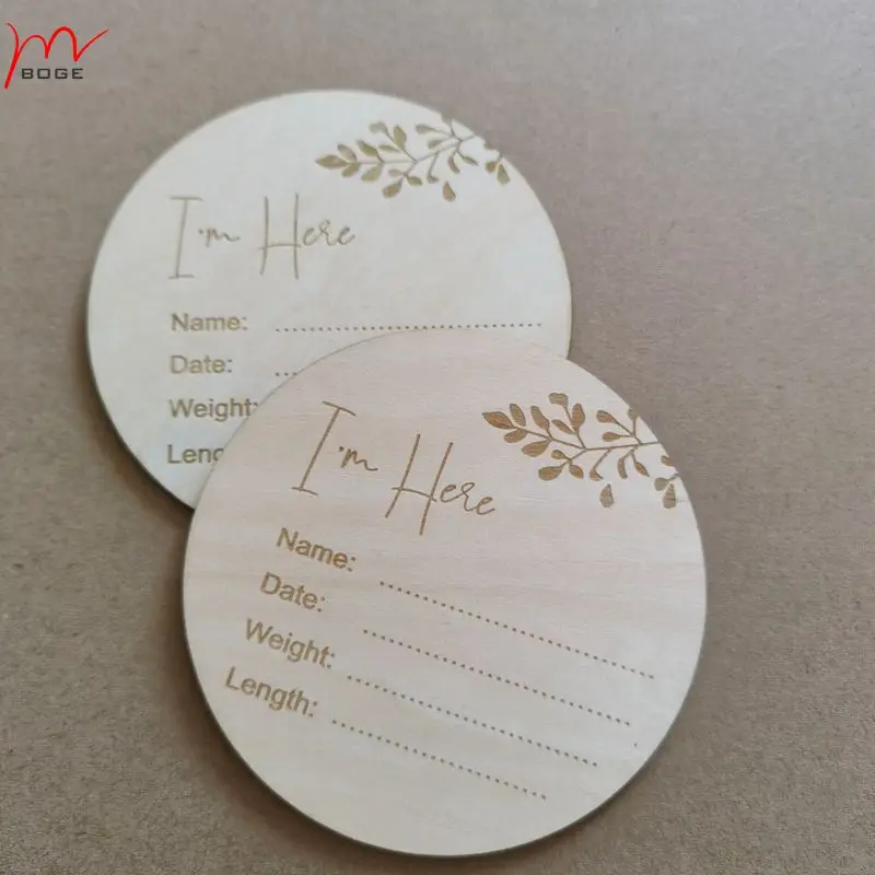 20pcs baby milestones a wooden birth sign as a baby gift wooden discs Baby Birth Monthly Recording Disc