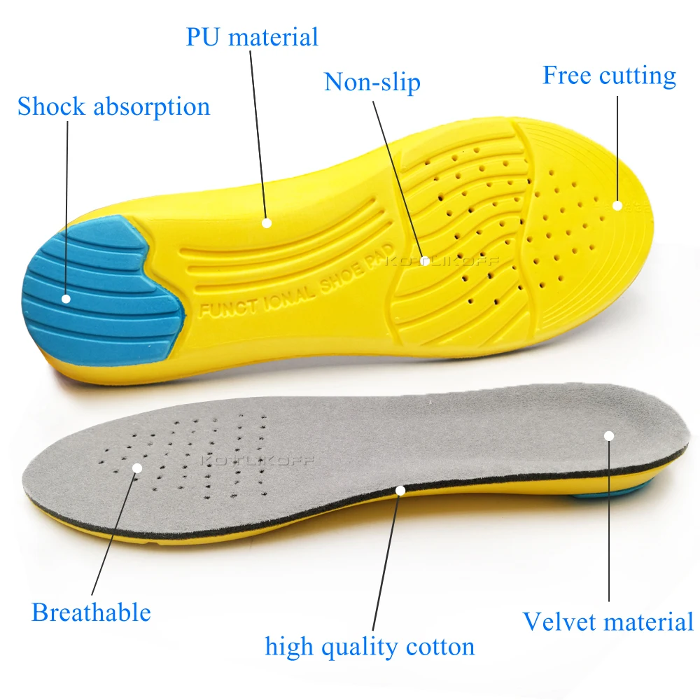 Shoe Inserts Pad Soft Sport Insoles Memory Foam Breathable Outdoor Running Silicone Gel Cushion Orthopedic Insoles EU 35-47 Size