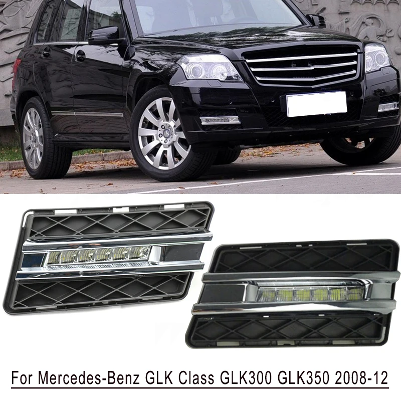 Car stying For Mercedes benz GLK300 GLK350 GLK500 2008-12 LED DRL Daytime Running Lights Daylight Signal lamp light auto accesso