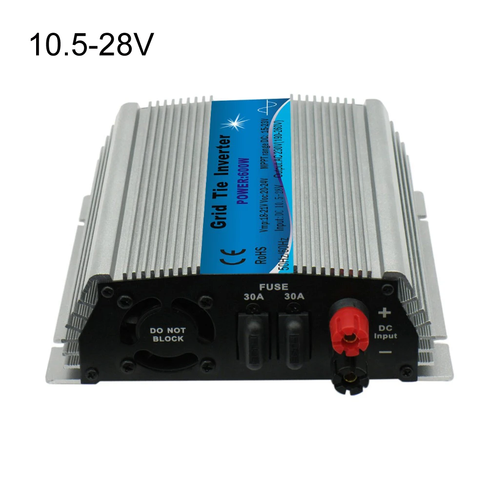 600W Solar Grid Tie Inverter MPPT Pure Sine Wave 10.5-28V or 22-60VDC to 110V or 230VAC Inverters for Solar Panel