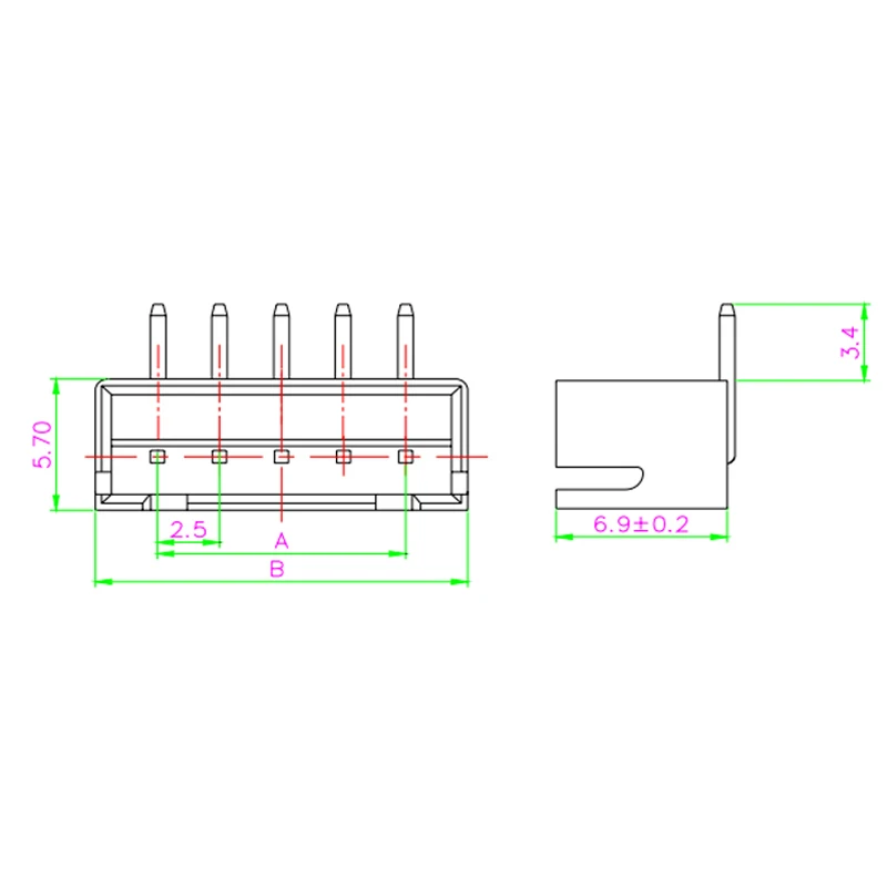 50 pces xh2.54 conector passo 2.54mm pino encabeçamento conector macho ângulo direito 90 graus curva curva agulha 2345678910pin 23456789aw