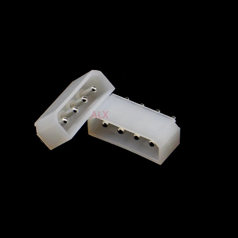 5/10PCS 5.08mm Molex White Big 4p 4d Female Socket Straight Hollow Needle for Pc Computer Atx Ide Power Connector