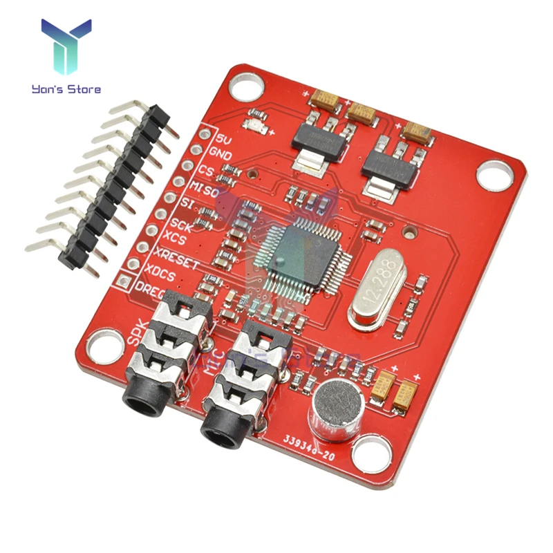 VS1053 VS1053B MP3 Mô Đun Với Khe Cắm Thẻ Nhớ SD VS1053B Ogg Ghi Hình Thời Gian 12.288 Mhz Pha Lê 16-Bit PCM Cho Arduino