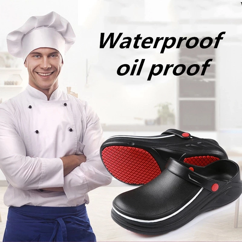 YEINSHAARS EVA High Quality Chef Shoes Non-slip Waterproof Oil-proof Kitchen Work Shoes for Chef Master Cook Restaurant Slippers