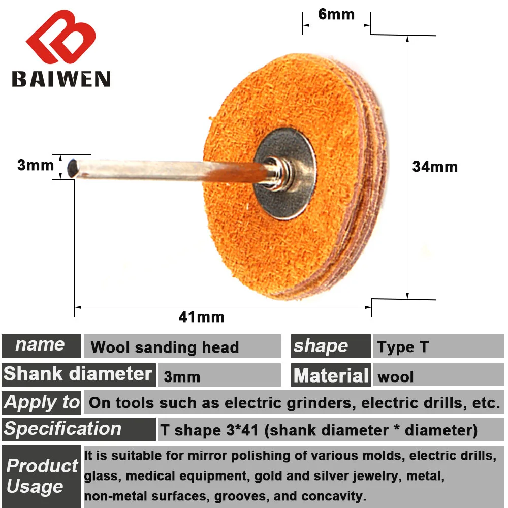 1/2Pcs 38Mm เครื่องประดับโลหะแผ่นขัด Buffing ล้อขนสัตว์ Felt Polisher Disc Pad สำหรับ Power เครื่องมือโรตารี่