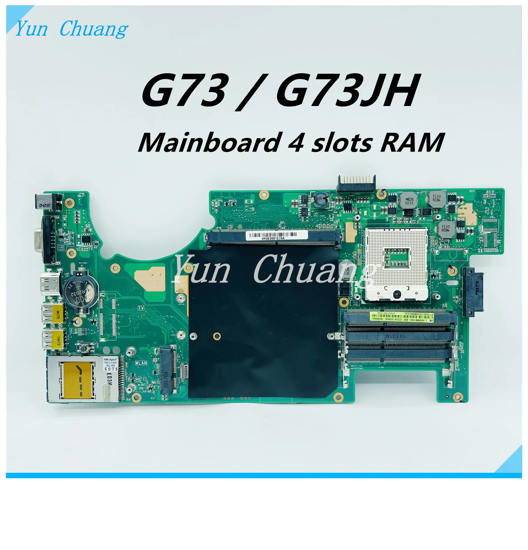 

60-NY8MB1200 G73 REV:2.0 main board For ASUS G73 G73J G73JH Series Laptop Motherboard HM55 DDR3 with 4 RAM slots main board