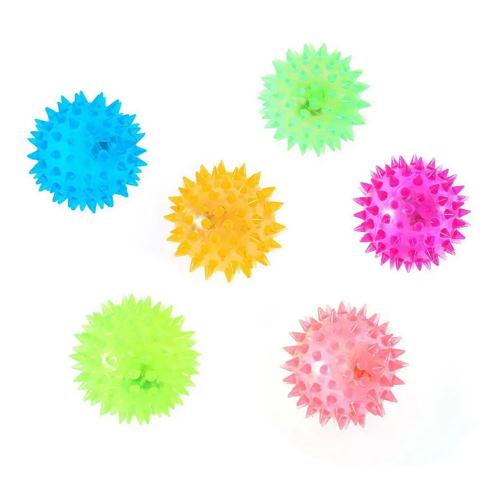 Flashing Light Up Lovely Dog Puppies Cat Pet Hedgehog Ball Rubber Bell Sound Ball Creative Funny Playing Toy For Pets Enjoyable