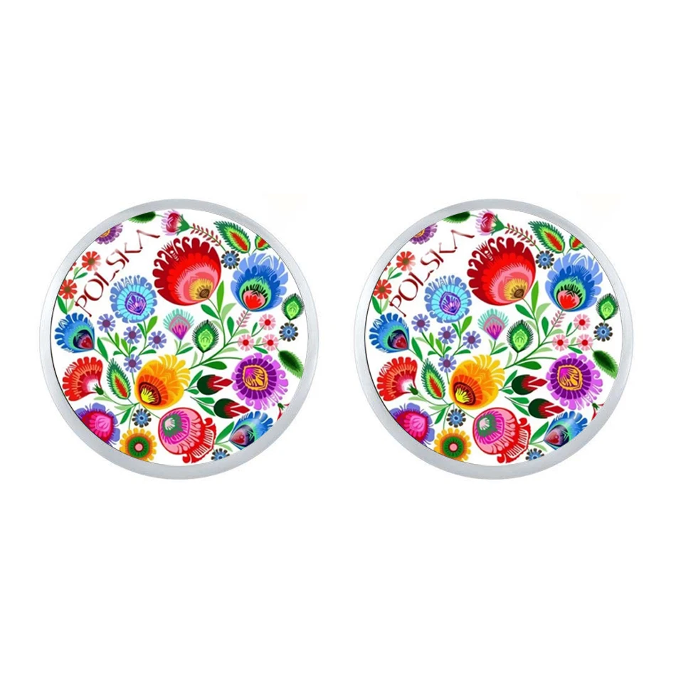 

Polish Folk Art Patterns Stud Earring Fashion Jewelry Modern Paper Cutting Element Flower Jewelry For Women Girls Gift