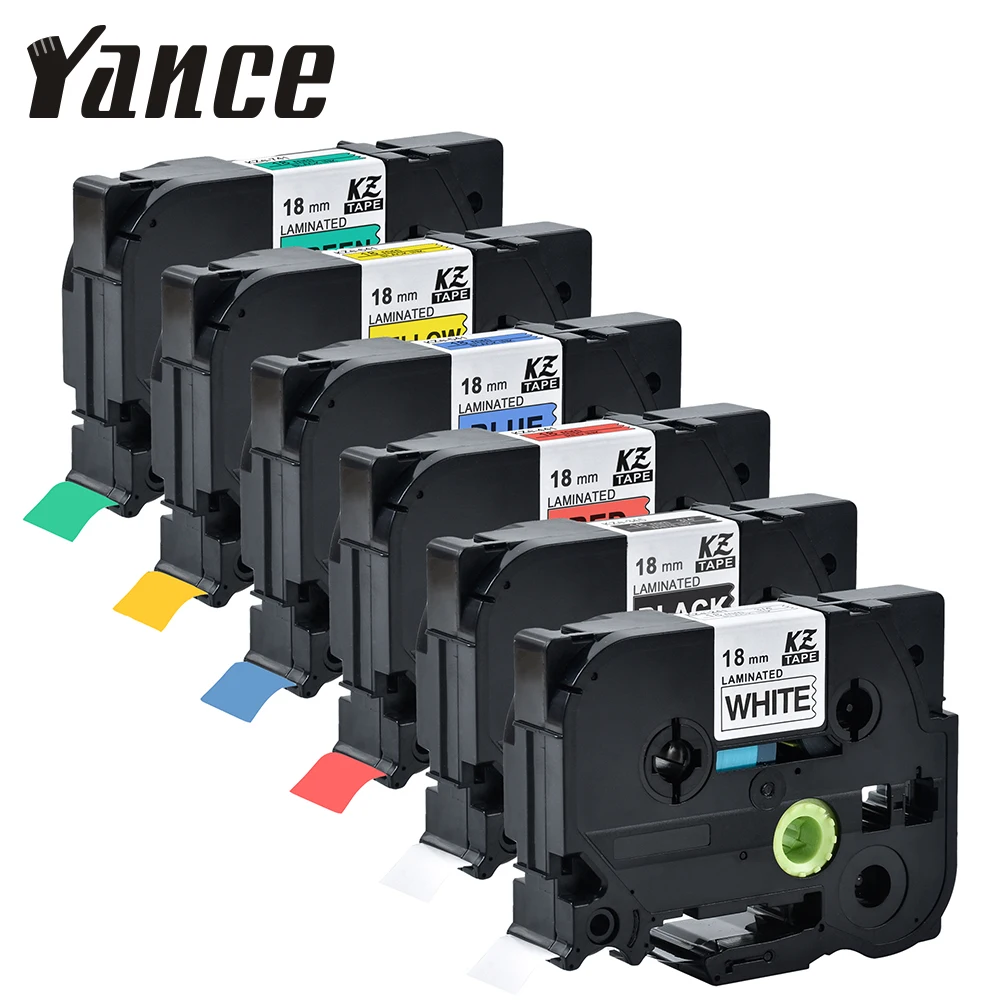 Yance Tze Tape Compatible brother tze 241 tze241 18mm Black on white tze-241 tz-241 tze-141 for brother p-touch label printer