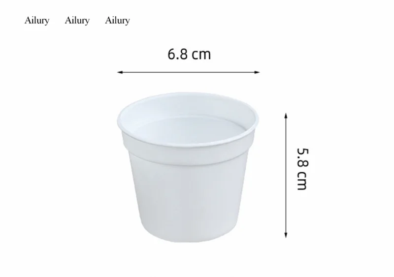 10Pcs,Small White Pot Round Mini Box Plastic Flowerpot Seedling Transplanting Succulent Nursery Garden Outdoor