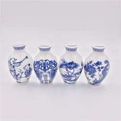 Chinese Blue and White Porcelain Vase Magnet Refrigerator Decor Creative Ceramic Crafts Fridge Magnet Set Chinese Business Gifts