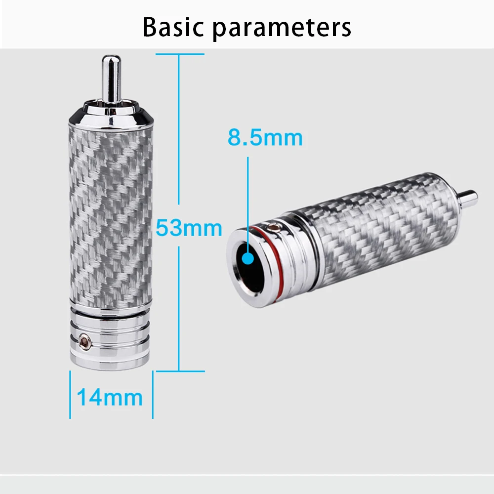 YYAUDIO 4pcs Gold Plated RCA Connector RCA Male Plug Adapter Silver Audio Wire Connector Video Locking Cable Connector
