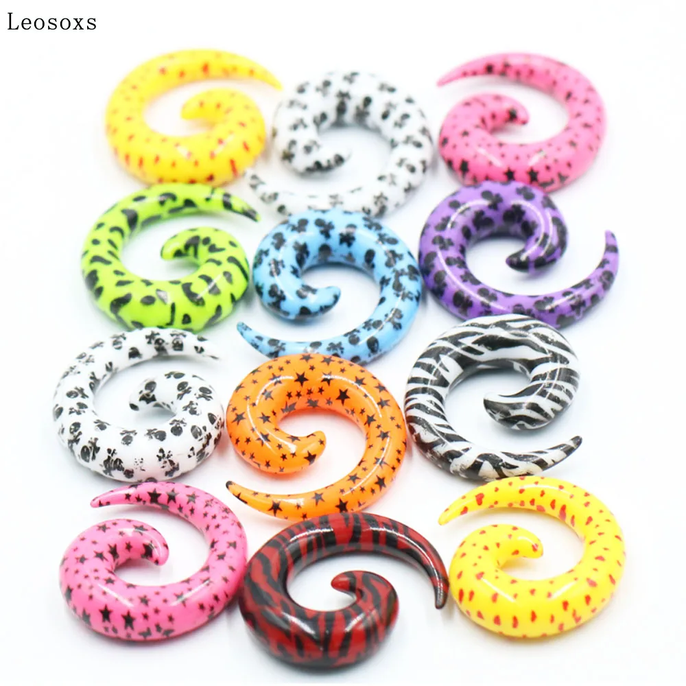 Leosoxs 9pcs Mixed Color Snail Ear Piercing European and American Alternative Jewelry