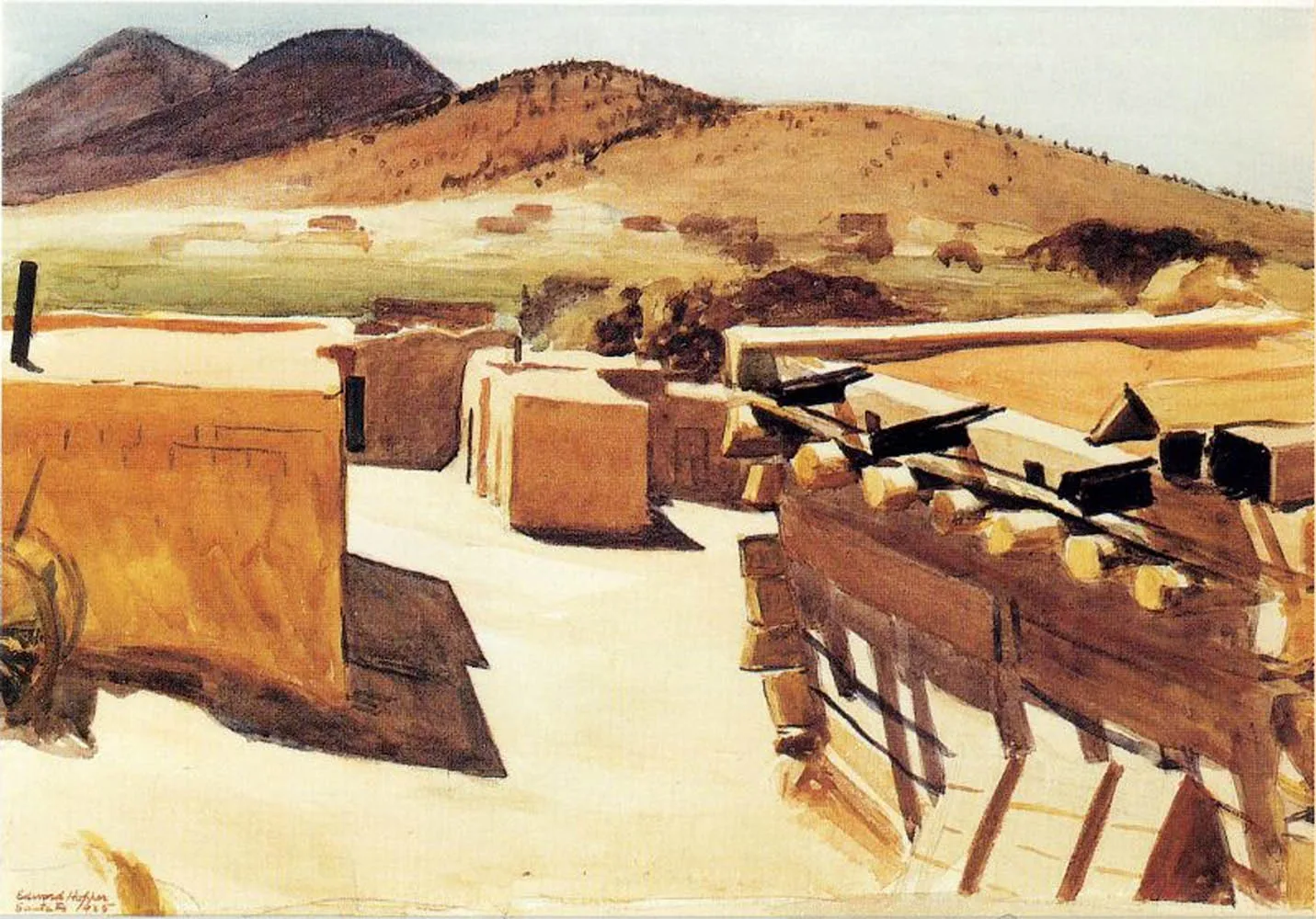 

100% handmade Oil Painting reproduction on linen canvas,adobe houses by Edward Hopper,Free Shipping,High Quality