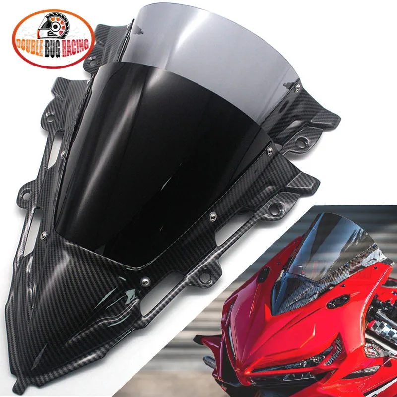 

Motorcycle Carbon Fiber Windshield WindScreen Wind Deflector Visor Viser For Honda CBR650R CBR 650 R 2019 CBR-650R Double Bubble