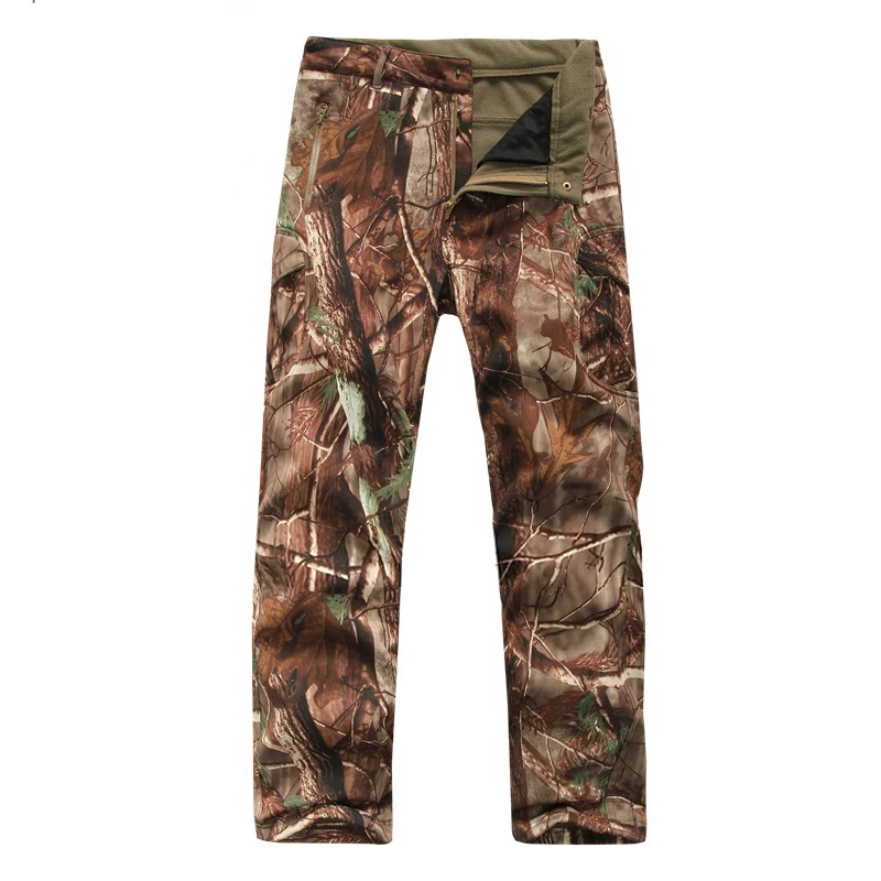 

Camouflage Hunting Pants Men Thermal Waterproof Windproof Fall Winter Fleece Softshell Pants Trousers for Camping Hiking Hunting