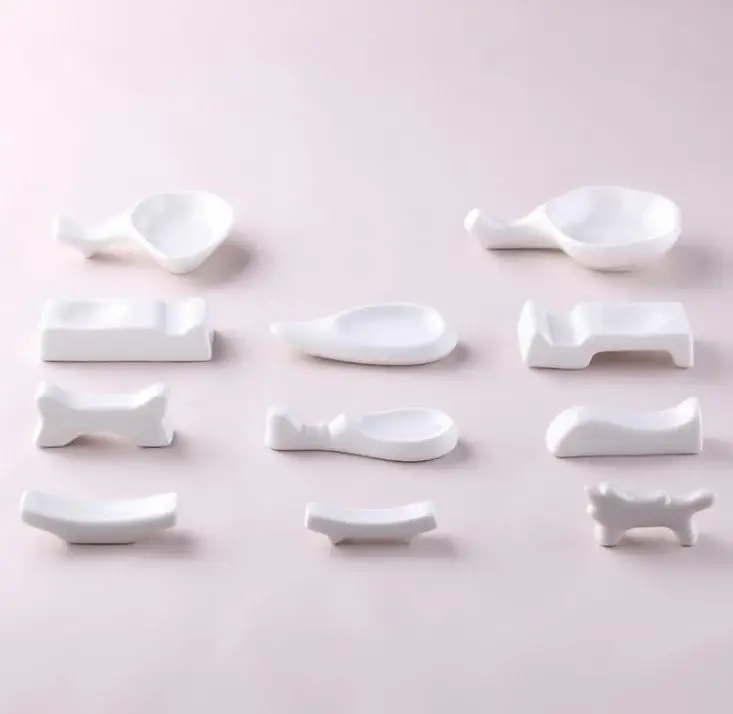 Creative White Ceramic Chopstick Rack, Spoon Holder, Sauce Dish Wholesale