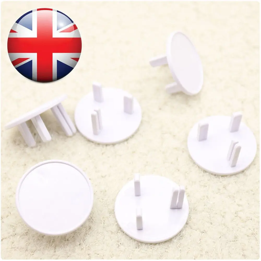 

White Outlet Safety Baby ABS Plug Cover UK Power Socket Guard Protector 10Pcs Safety Power Protection Cover