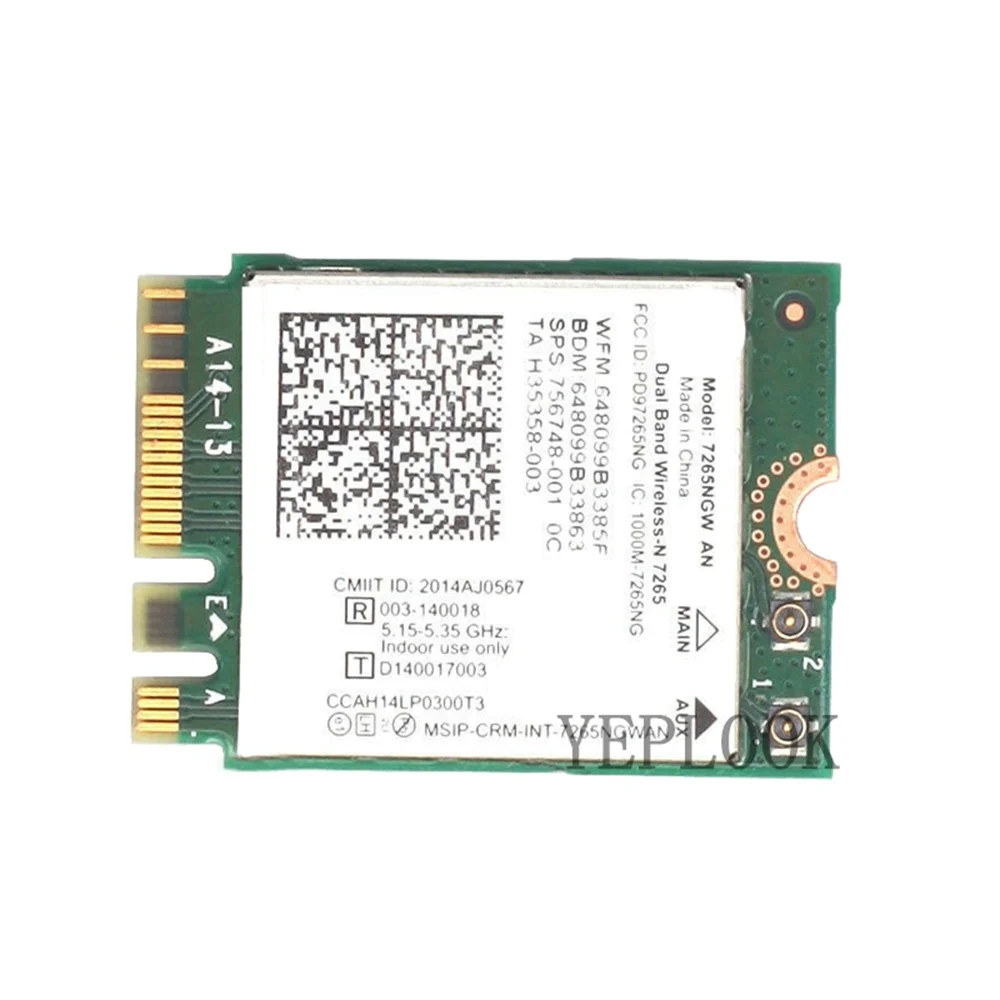 Wifi Card 7265NGW AN Wireless N 7265AN Dual Band 2.4GHz/5GHz 300Mbps Bluetooth 4.0 NGFF M.2 802.11a/g/n Network Card