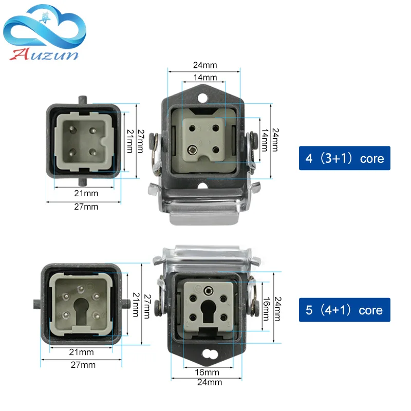 HDC-HA Heavy Duty Connector  4  5  6  8 Core Pin   Aviation Waterproof   Multiple Function Type Docking Plug