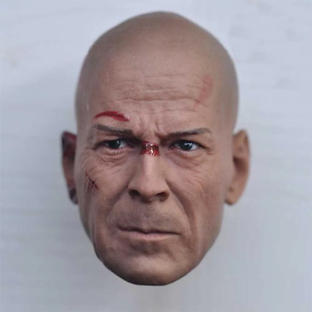 1/6 Bruce Willis Male Head Sculpt Damaged Ver. fit 12'' Soldier Figure  Toy Soldier Male gift