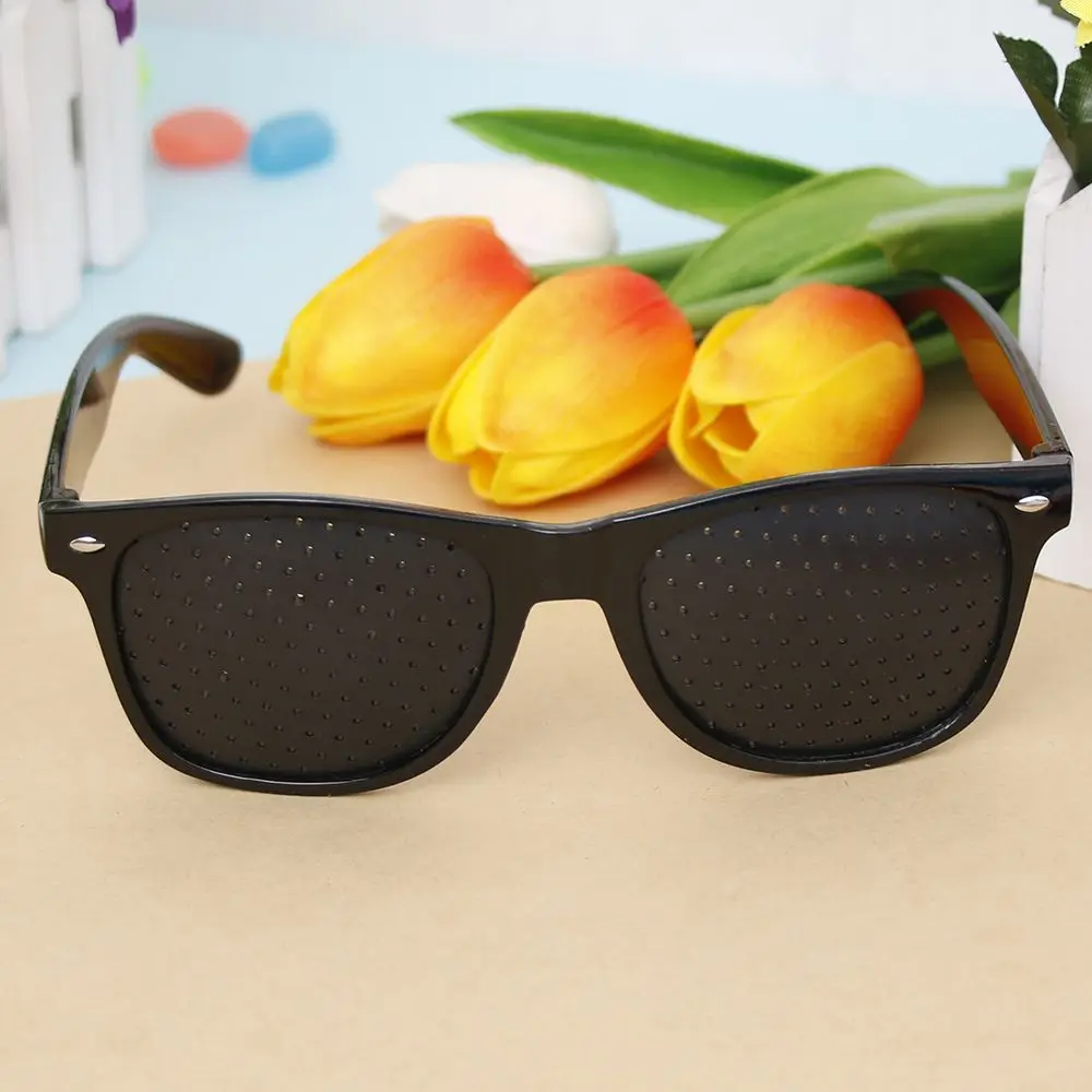 Fashion Relieve Pinhole Glasses Men Corrective Anti-Fatigue Myopia Glasses Reading Black Frame Protector Eyesight Improve Vision