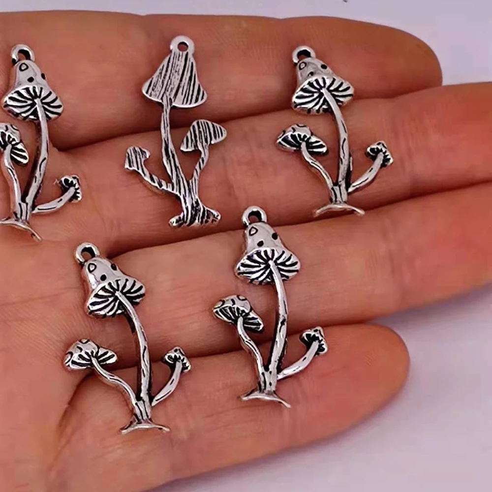 

hzew 50pcs mushroom forest pendant charm moon mushroom jewelry fantasy elves fairy charms woodland for women