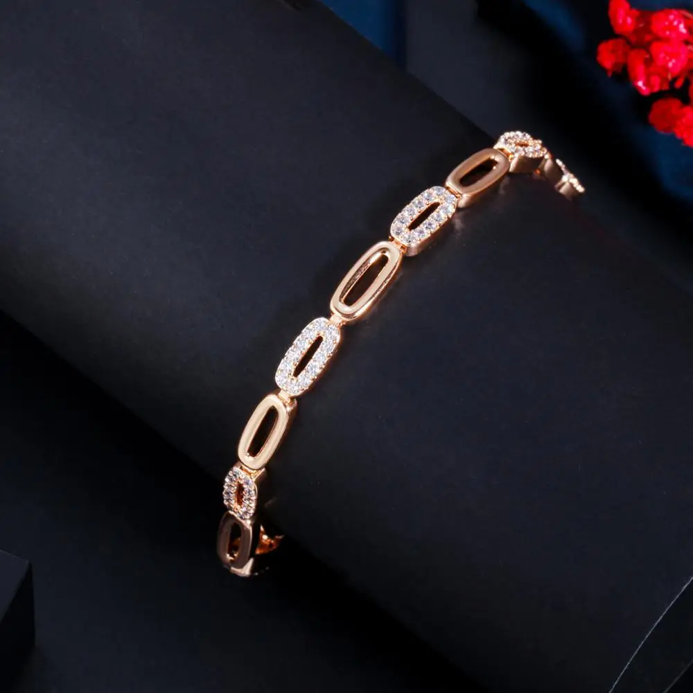 CWWZircons Sparkling Mirco Pave CZ Stone Trendy Women 585 Gold Color Bracelet Bangle Jewelry Accessories Bijoux Femme 2022 CB236