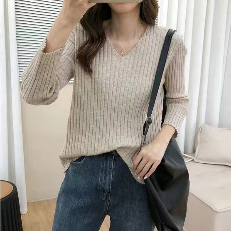

Women's autumn and winter base sweater simple stretch solid color versatile sweater thin multicolor women's vintage sweater
