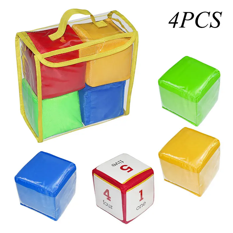 Card Insertable Soft Dice Educational Training Throwing Toy For Children Early Education