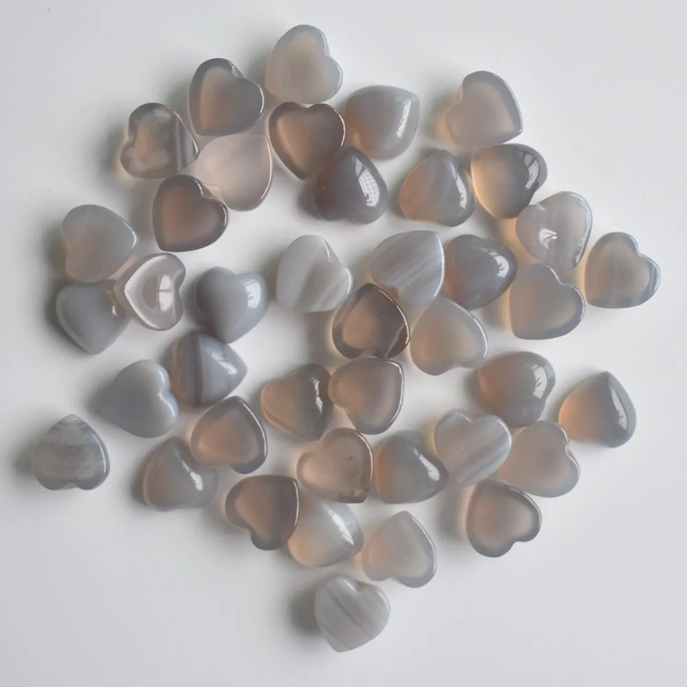 

2020 new good quality natural grey onyx heart shape cab cabochons beads for jewelry making 10mm wholesale 30pcs/lot free