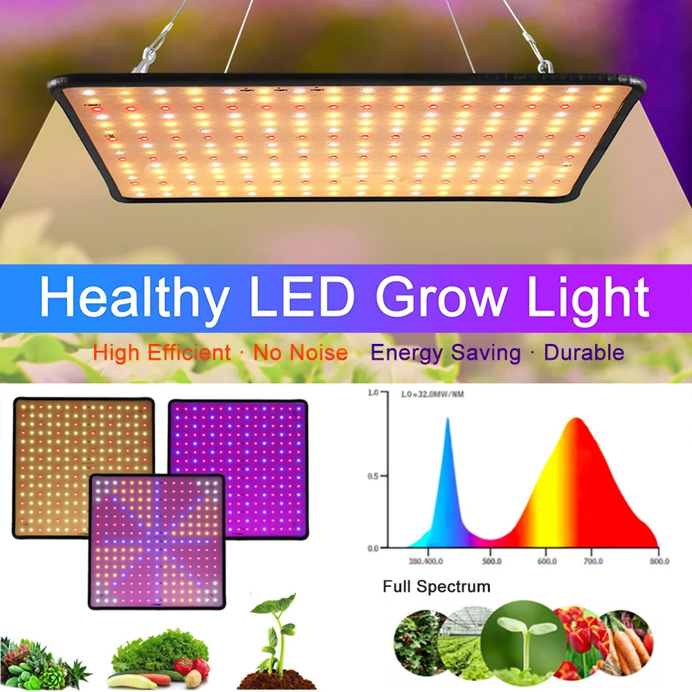 2000W LED 성장 조명 식물 성장 램프, 전체 스펙트럼 자연 햇빛 패널 실내 식물 꽃 채소 성장을 위한 피토 램프