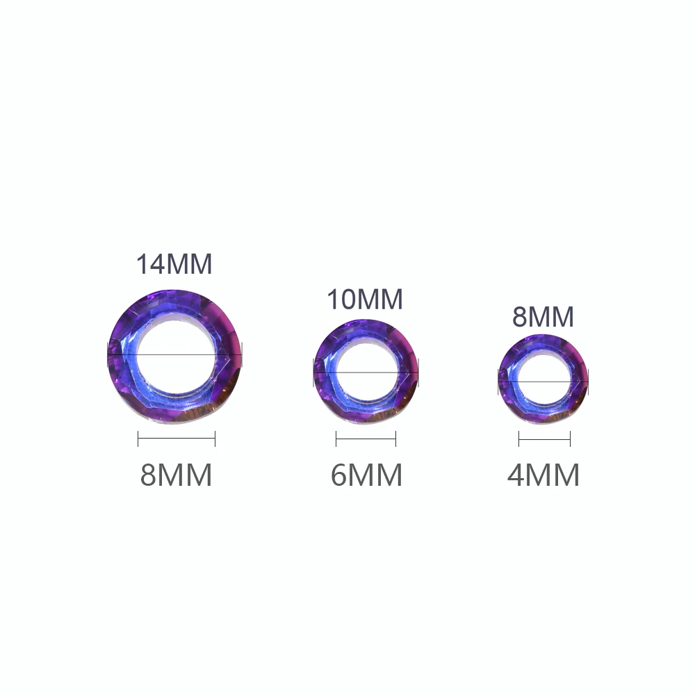 Crystal Round With Big Hole 8/10/14MM AB Spacer Glass Flat Beads For Women Jewelry Making DIY Accessories Wholesale Necklace