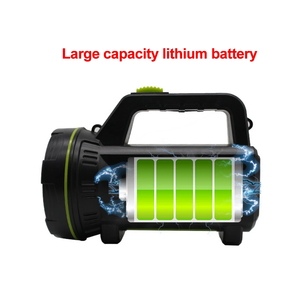 Lanterne LED Portable 10W avec batterie 18650 mAh Rechargeable, lampe torche pour le Camping et la randonnée, USB, 6000