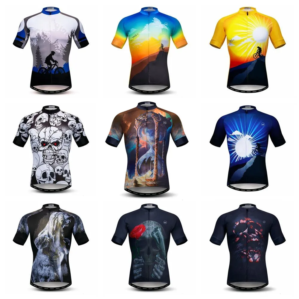 

2021 Cycling Jersey Men's Bike Jerseys Mountain Road MTB Shirts Short Sleeve Maillot Ciclismo Top Summer bicycle clothing skull