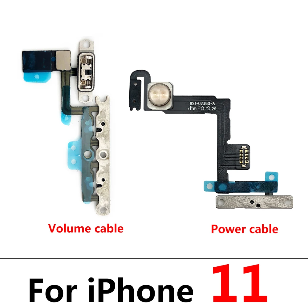 New Mute and Volume Power Buttons key Switch On Off  Flex Cable For Iphone 11 12 Pro Max 12 mini Replacement Parts