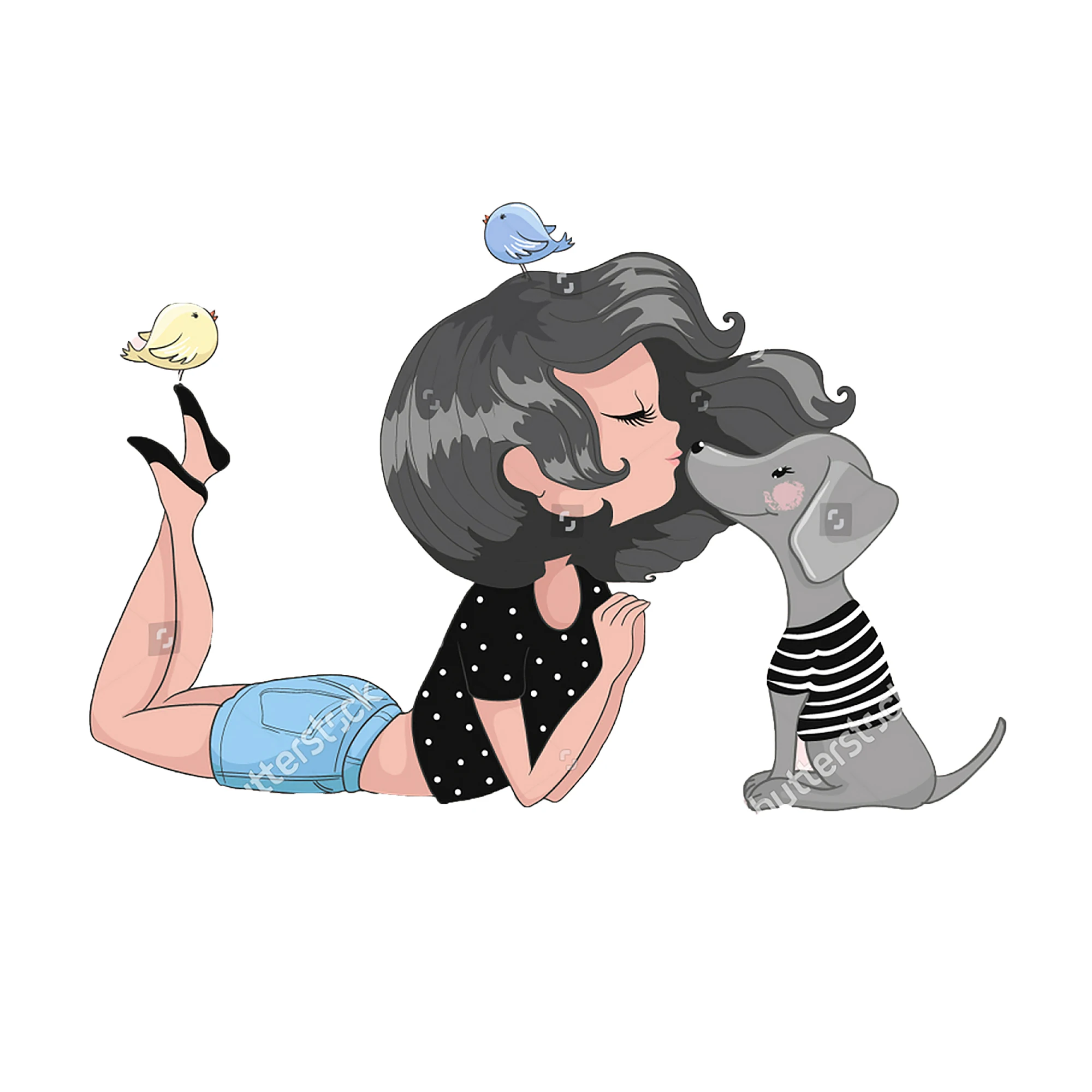 

Новый металлический трафарет Kiss Friend Dog with Girl Кукла птичка для скрапбукинга своими руками