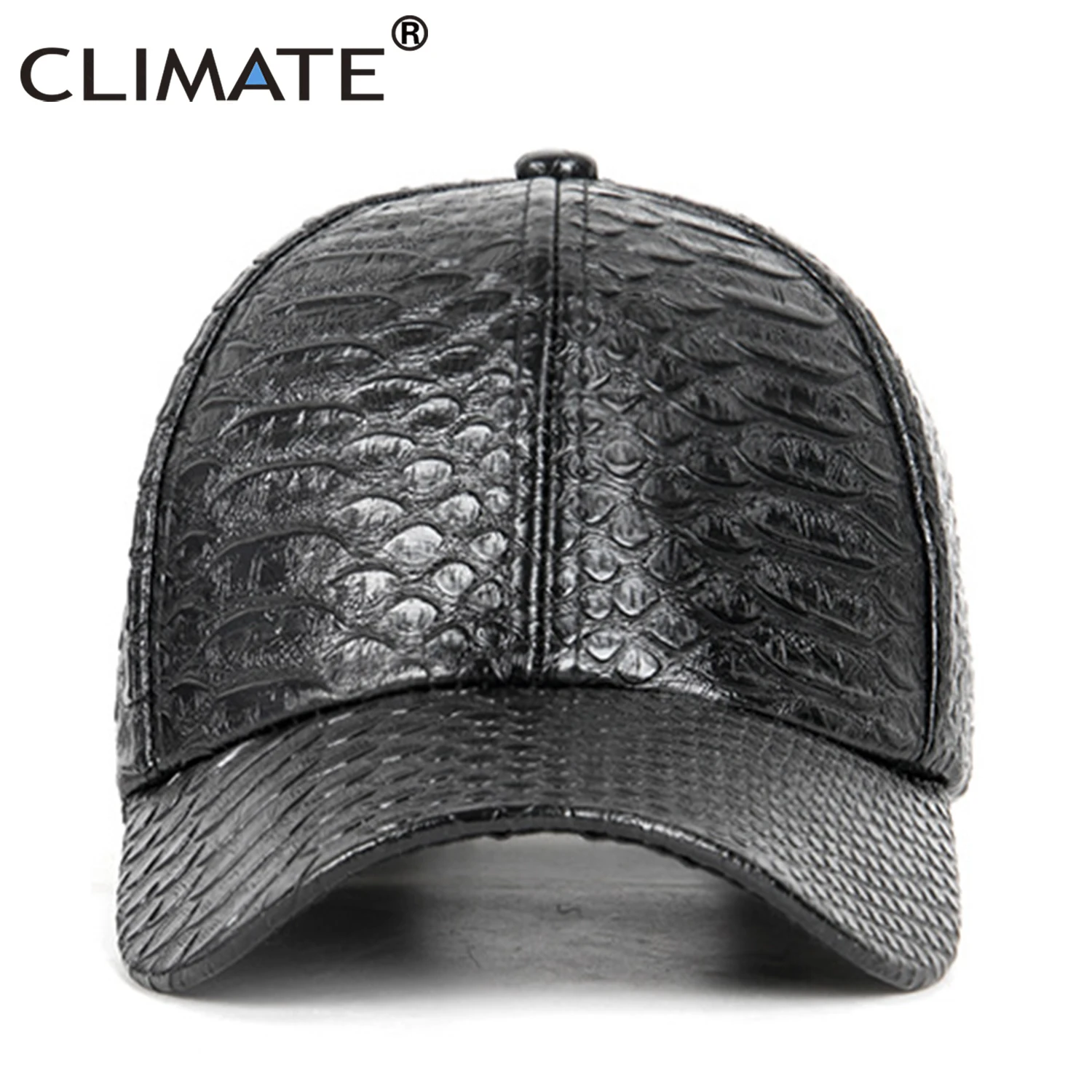 CLIMATE Crocodile Skin Cap Street Dancer Hip Hop Cap Snak Skin Rapper Solid Cap Blank Black HipHop Dancer Snapback Caps Hat