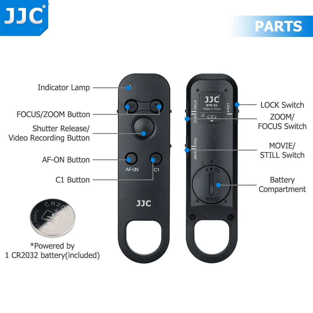 JJC RMT-P1BT Wireless Remote Control Controller for Sony a7m4 a7C a7SIII a7III a7RIII a7RIV a6600 a6400 DSC-RX0II DSC-RX100 VII