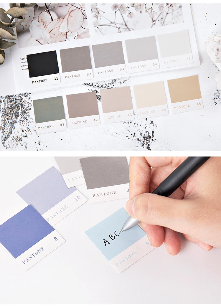 45pcs Pantone Stickers Set 44mm Mini Color Card Sticker Label Tag Decoration Seal Journal Diary Book School Student Gift A6398