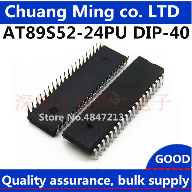 Free Shipping 10pcs/lots AT89S52-24PU AT89S52-24PC AT89S52 DIP-40 New original IC In stock!