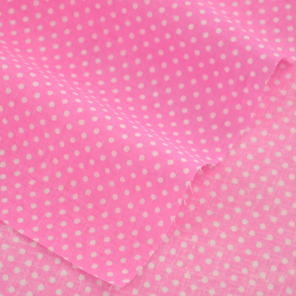 Booksew  Pink Color White Dots Designs 100% Cotton Fabric Sewing Patchwork Textile Cloth Tecido Tilda Fat Quarter Dolls Tissus