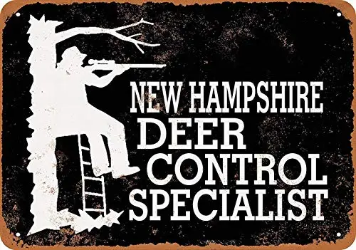 

8 x 12 Metal Sign - New Hampshire Deer Control Specialist - Vintage Decorative Tin Sign