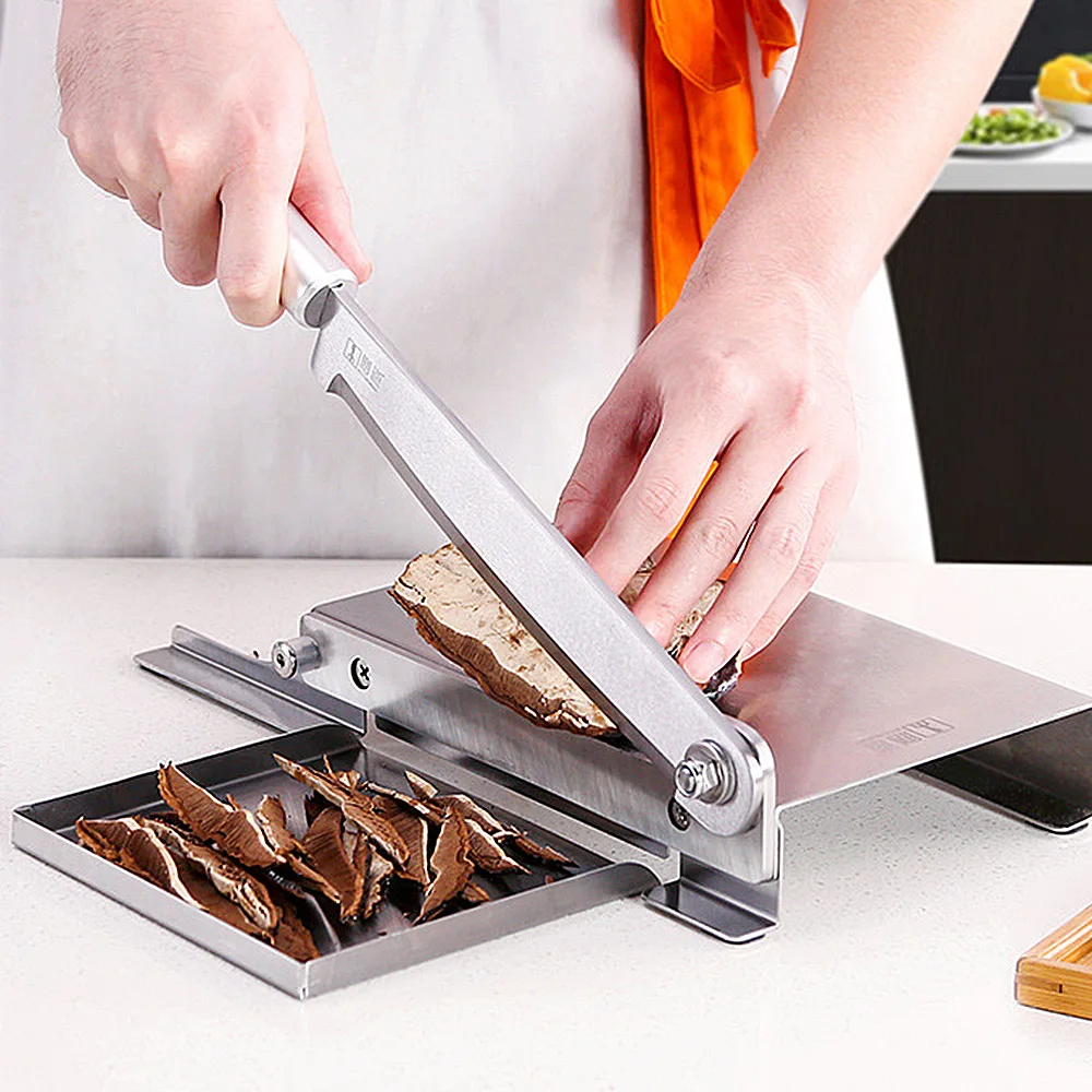 Manual Lamb Beef Slicer Frozen Meat Cutting Vegetable Mutton Herb Guillotine Slicer Hay Cutter Household Kitchen Tools