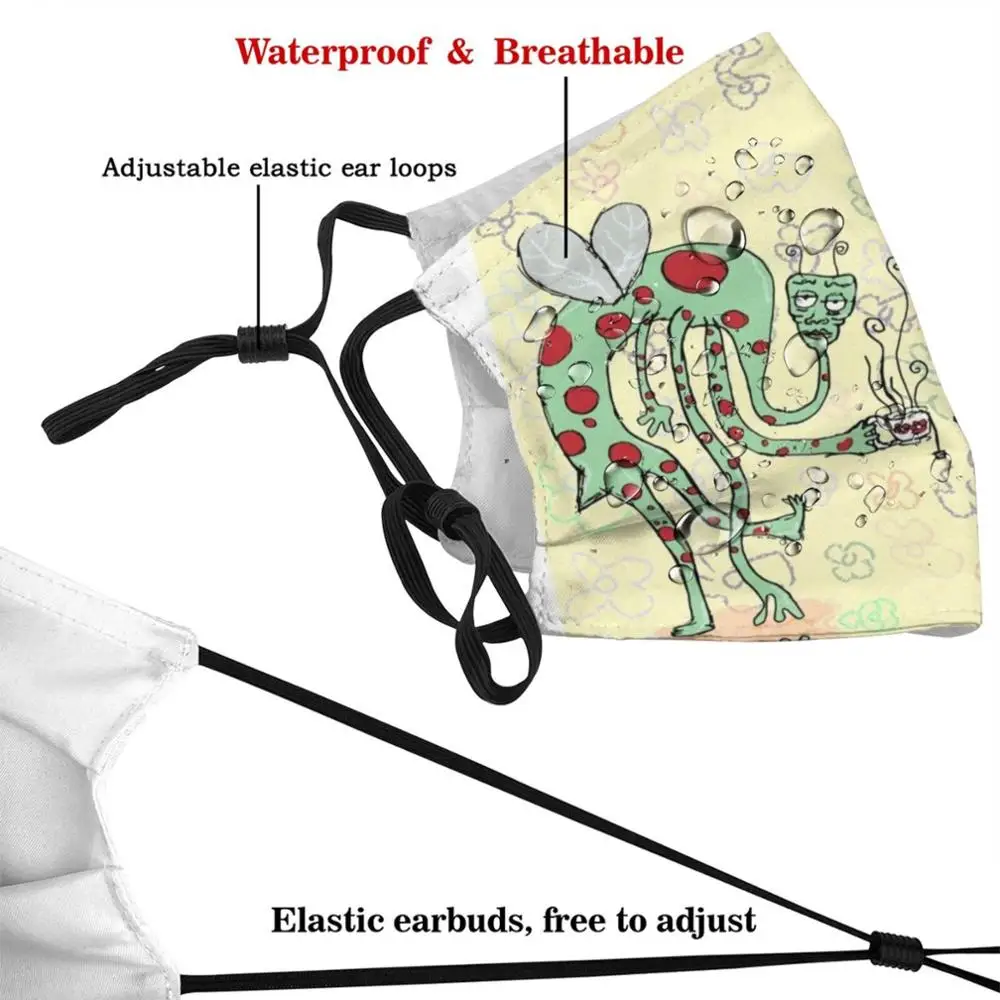 Zanzare maschera panno riutilizzabile stampa filtro lavabile zanzare tè tè tempo zanzara strawdart Lsd Trippy Flowers